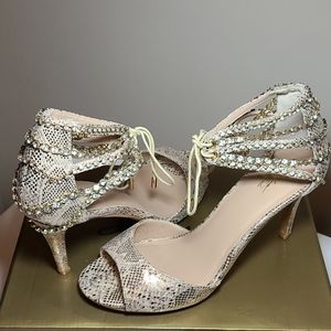 NEW THALIA SODI  CHAMPAGNE  SNAKE SANDALS SZ  9,5